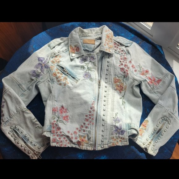 Blank NYC Jean Hardware Embroidered Jacket - Picture 1 of 5